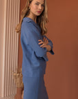 JOH |Kourtney Stretch Crepe Knit Top