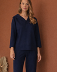 JOH |Kourtney Stretch Crepe Knit Top