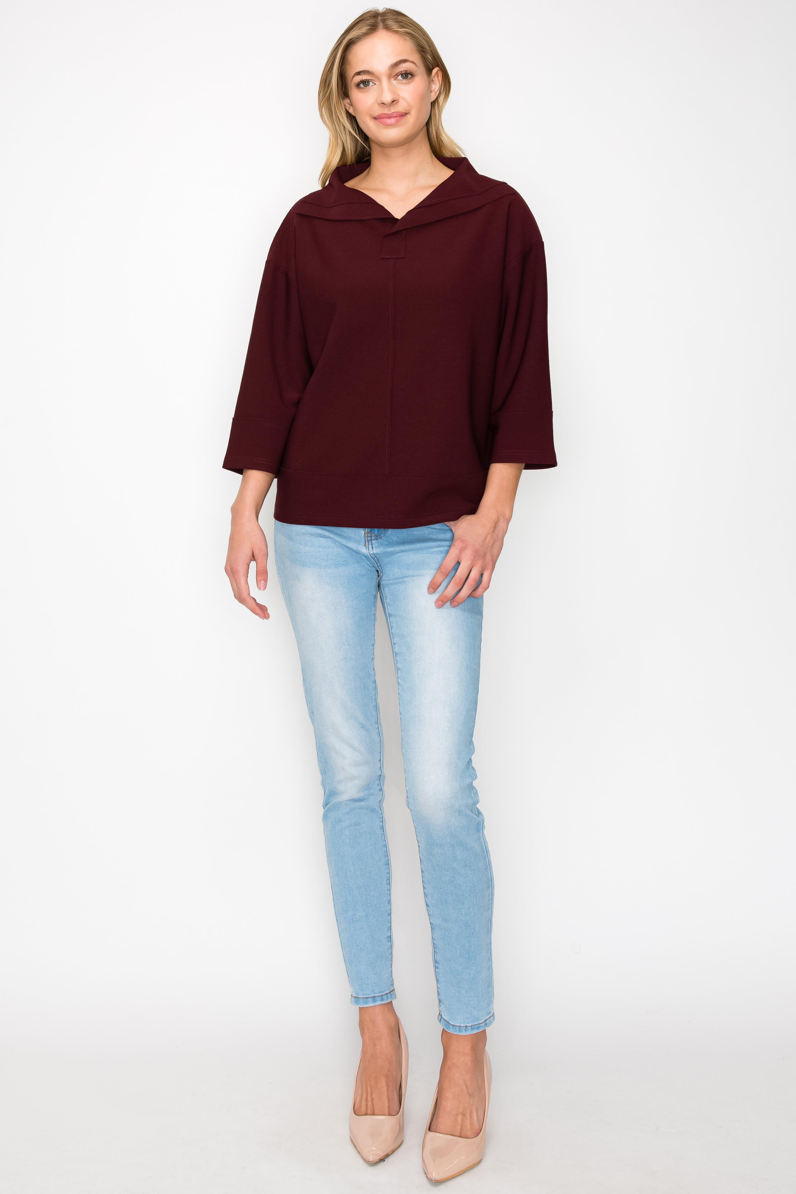 JOH |Kourtney Stretch Crepe Knit Top