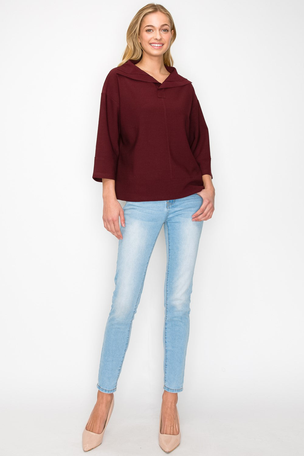 JOH |Kourtney Stretch Crepe Knit Top