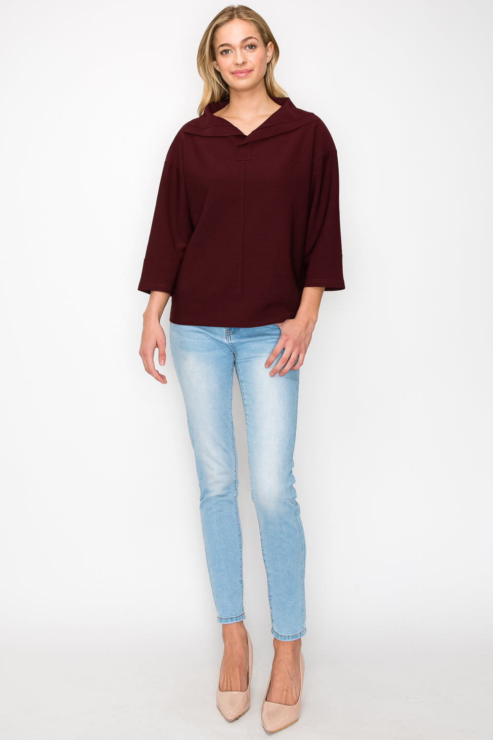 JOH |Kourtney Stretch Crepe Knit Top