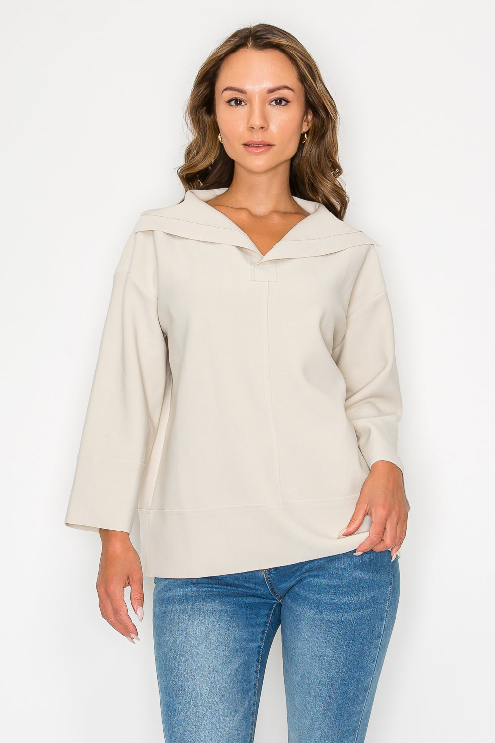 JOH |Kourtney Stretch Crepe Knit Top