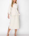 JOH |Kassie Crepe Knit Skirt with Contrast Stripes