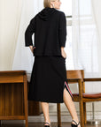 JOH |Kassie Crepe Knit Skirt with Contrast Stripes