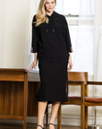 JOH |Kassie Crepe Knit Skirt with Contrast Stripes