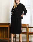 JOH |Kassie Crepe Knit Skirt with Contrast Stripes