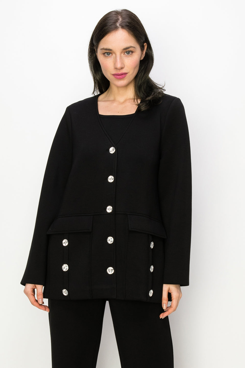 Felicity Blazer Jacket with Diamond Studs