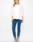 Abby Suede Top with Feathered Sleeves