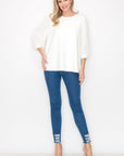 Abby Suede Top with Feathered Sleeves