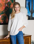 Abby Suede Top with Feathered Sleeves