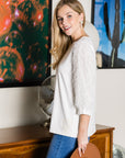 Abby Suede Top with Feathered Sleeves