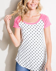 e Luna PLUS Polka Dot Mix Baseball Top