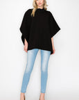 Fergie Poncho with Stretch Ribbed Neck