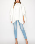 Fergie Poncho with Stretch Ribbed Neck