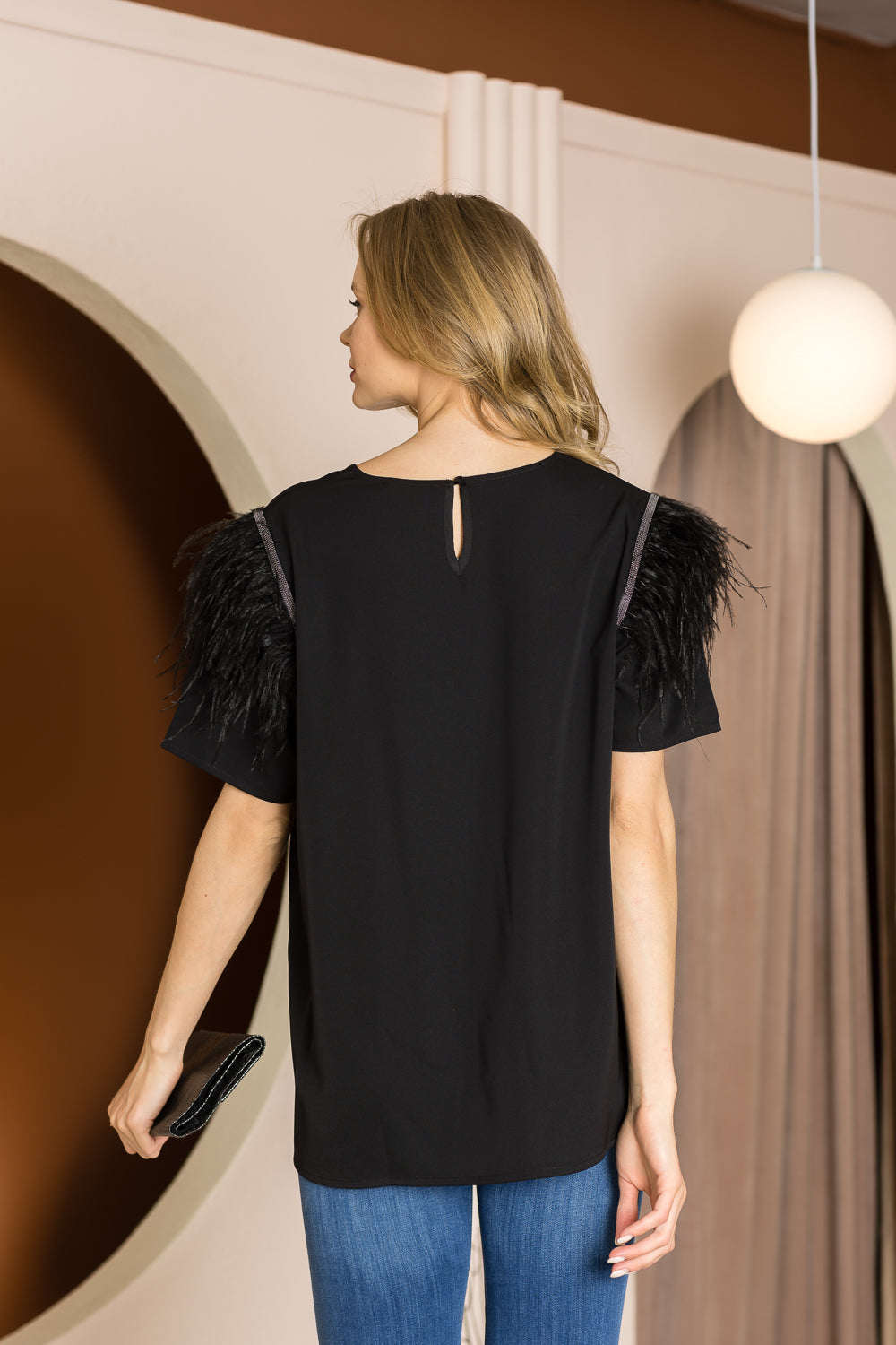 Wendelle Feathered Top