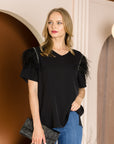 Wendelle Feathered Top