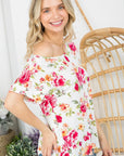 e Luna Allover Floral One Shoulder Top