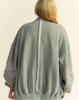 Davi & Dani Exposed Seam Zip Up Dropped Shoulder Jacket