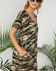 e Luna Camouflage Shift Dress