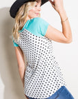 e Luna PLUS Polka Dot Mix Baseball Top