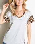 e Luna Striped Animal Print MIx Top