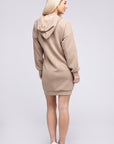 Pocket Drawstring Hooded Dress