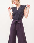 And The Why Laced Surplice Tie Waist Jumpsuit