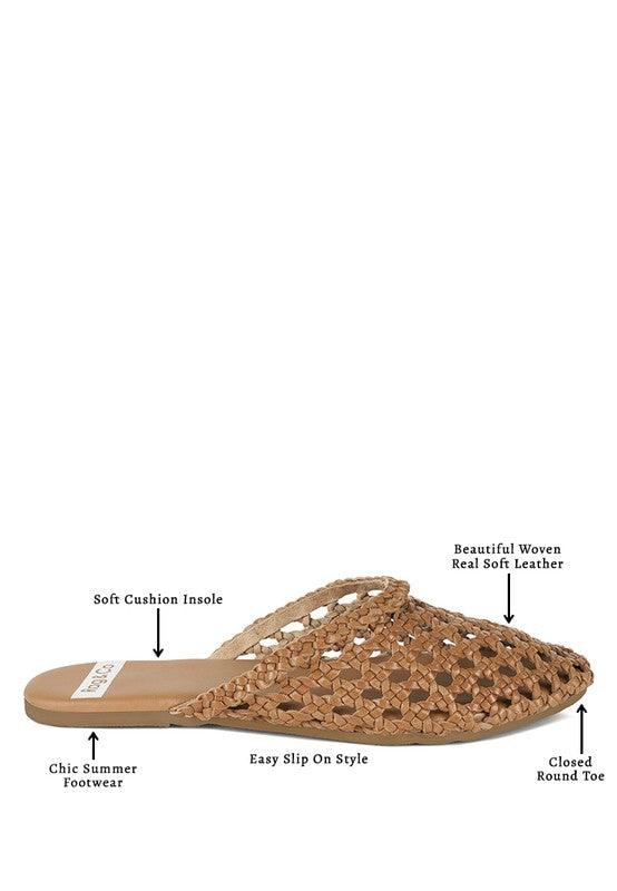 Wendigo Woven Real Leather Mules