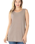 Zenana Sleeveless Top with Side Slit - My Pampered Life Seattle