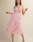 Lovely Tulle Midi Crochet Dress