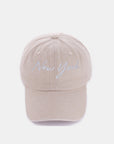 Zenana Washed Embroidered City Baseball Cap