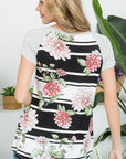 Floral Strip Mix Baseball Top - Online Only - My Pampered Life Seattle