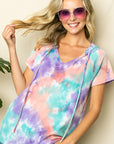 e Luna Tie Dye Thermal Hoodie Top