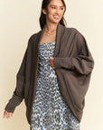 Davi & Dani Dolman Long Sleeve Open Front Jacket