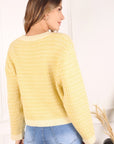 Lilou Herringbone Crew Neck Sweater - My Pampered Life Seattle