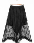 Lace Cascading Tiered High Waist Maxi Skirt