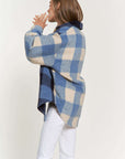 Davi & Dani Plaid Chest Pocket Detail Shacket