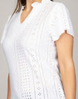 Embroidered Eyelet Blouse with Ruffle - Online Only