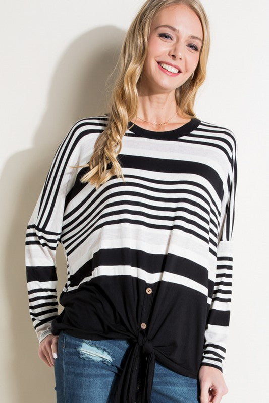 e Luna Engineering Striped Boxy Top