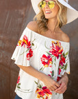 e Luna Floral Off Shoulder Top