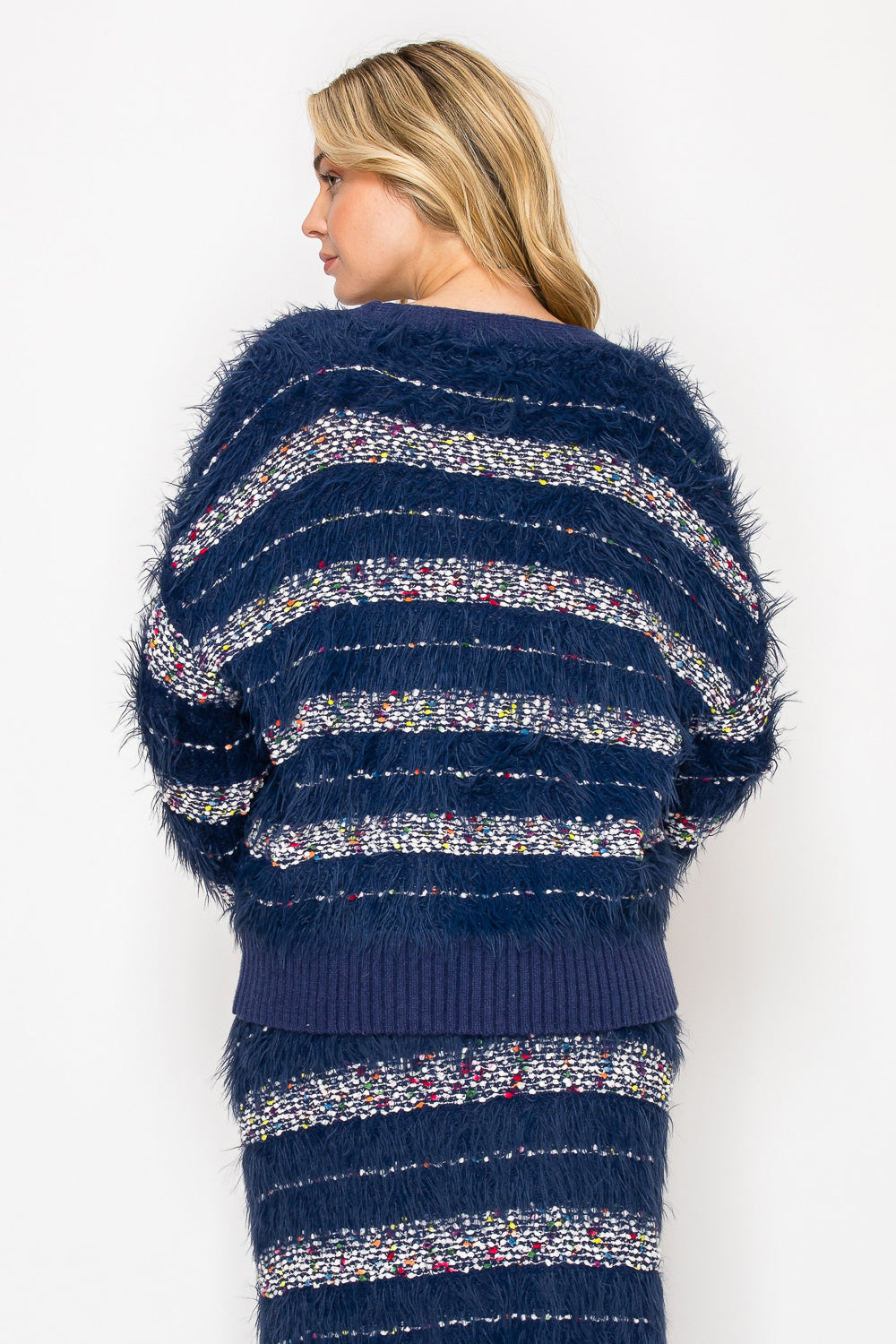 JOH |Sabella Feathered Fur Sweater Cardigan