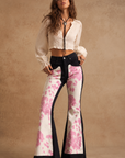 GJG Denim Rodeo Bell Bottom Jeans in Black & Pink