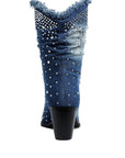 Savant Diamante & Rhinestones Denim Boots