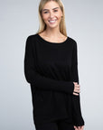 Zenana Viscose Front Pockets Sweater