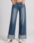 GJG Denim Venta Studded Low-Rise Cuffed Jeans