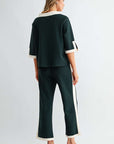 JOH Apparel Katherine Contrast Collar Stretch Knit Top