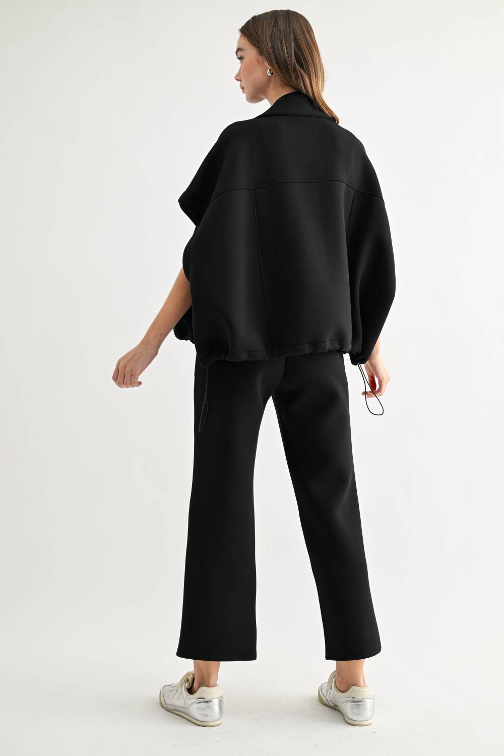 JOH Apparel Frankie Stretch Scuba Knit Poncho Jacket