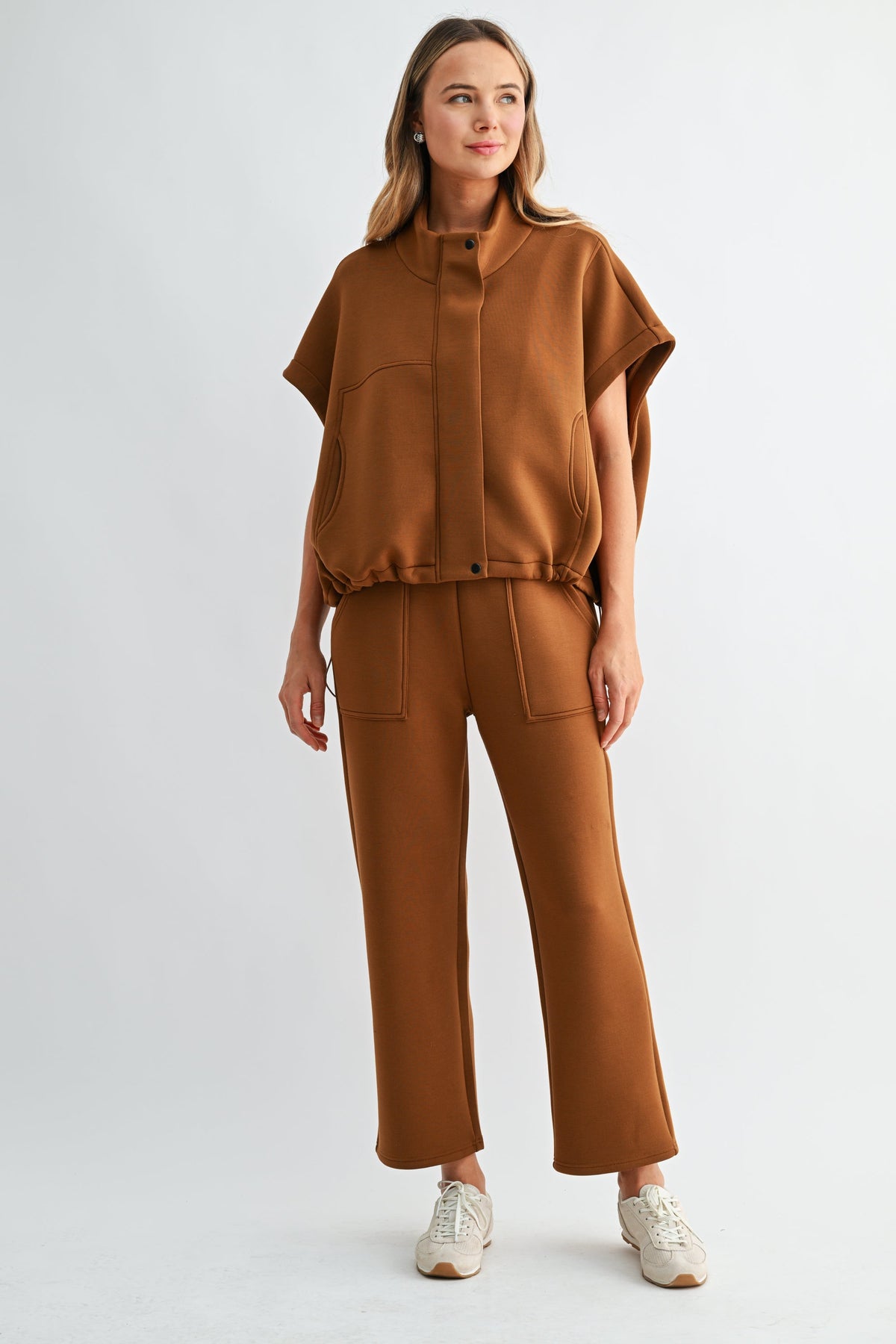 JOH Apparel Frankie Stretch Scuba Knit Poncho Jacket