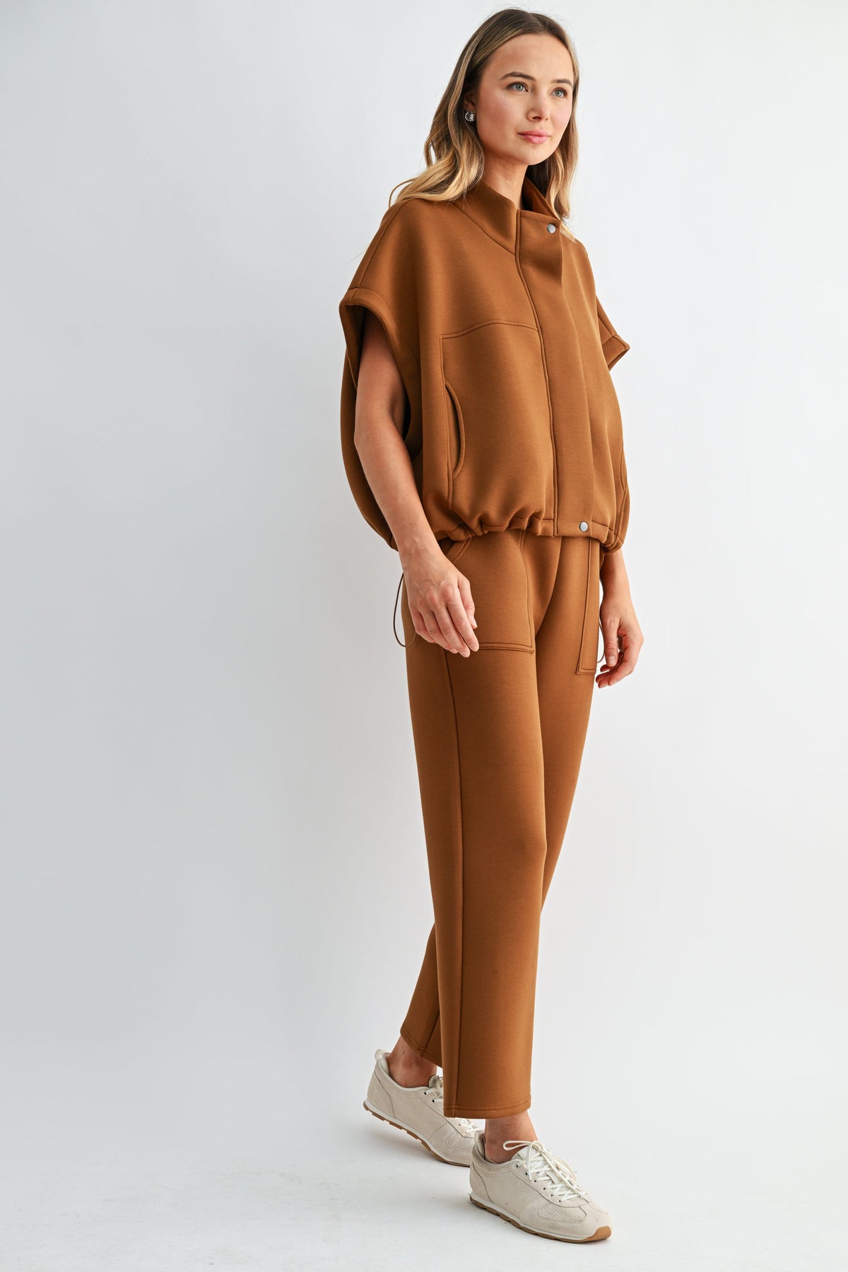 JOH Apparel Frankie Stretch Scuba Knit Poncho Jacket