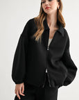 JOH Apparel Frida Scuba Knit Balloon Sleeve Jacket